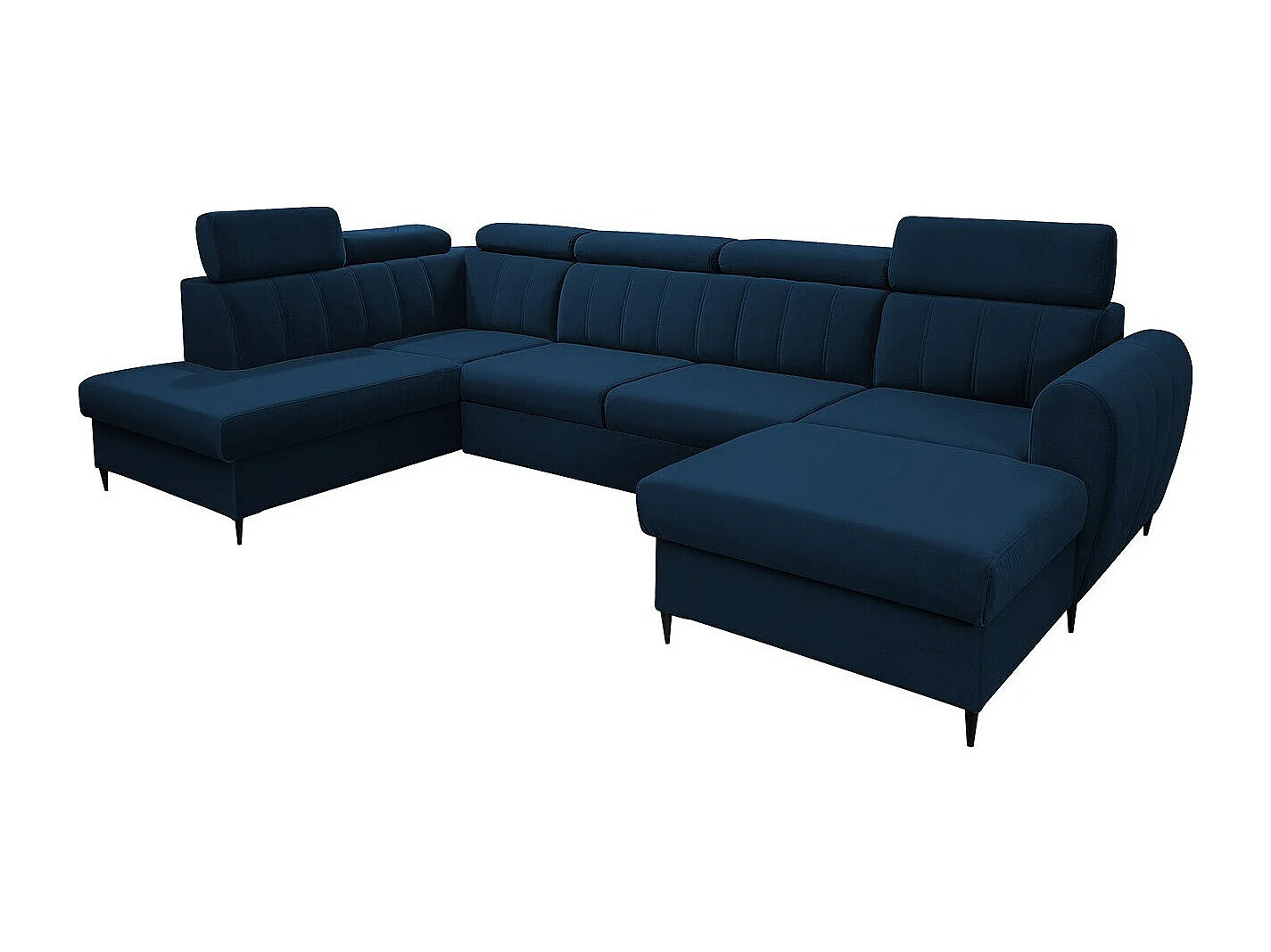 Sofá de canto Temple 128, Azul, Funcionalidade de dormir, 36x20x9cm