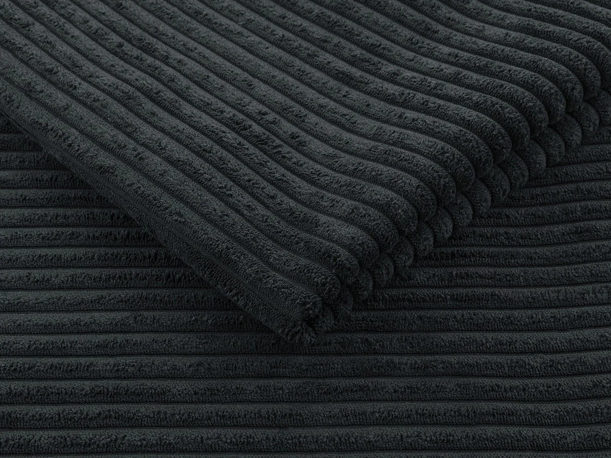 Canapé 2 places en tissu noir 263x102x70 cm
