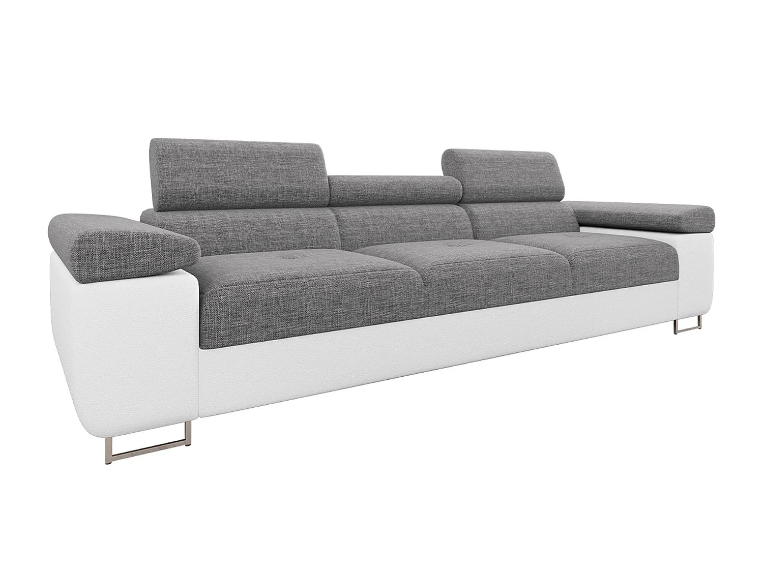 Canapé 2 places en simili cuir gris VINETIUM 263x102x70 cm