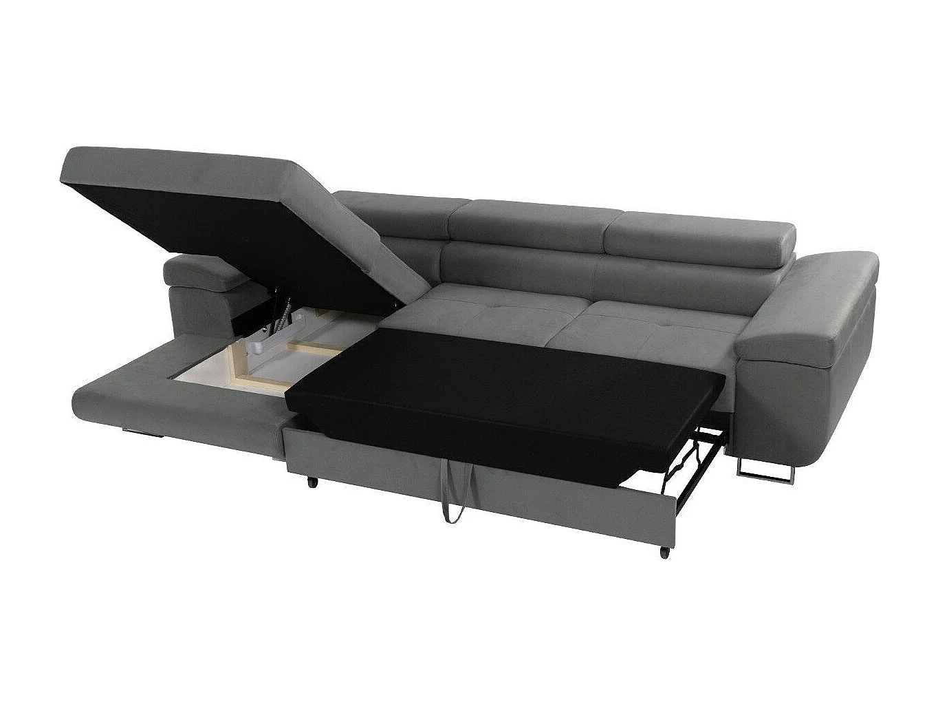 Canapé d'angle Comfivo Vinetum II, Gris, Disponible, 280x170x70cm