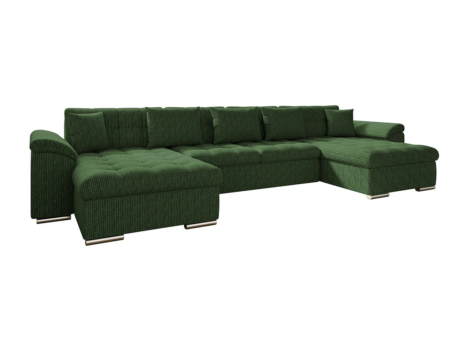 Canapé d'angle Comfivo 359, Vert, Fonction de couchage, 375x155x76cm