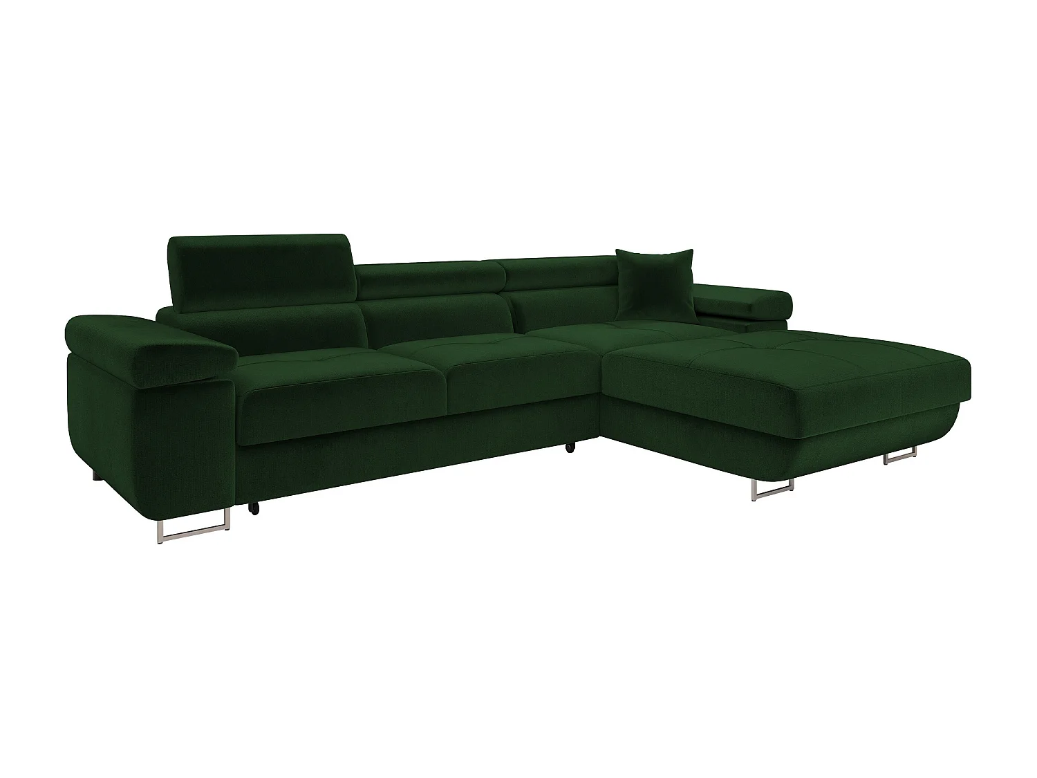 Sofá rinconero Comfivo Vinetum II, Verde, Función de descanso, Almacenaje, 280x170x70cm