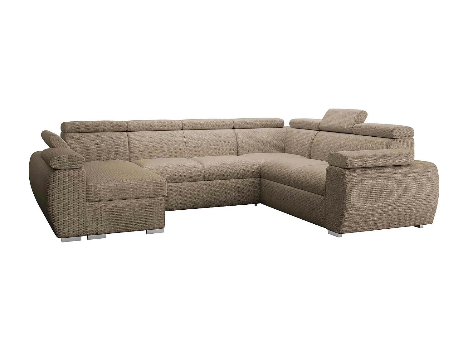 Canapé d'angle Columbus 214, Brun clair, Disponible, 325x260x85cm