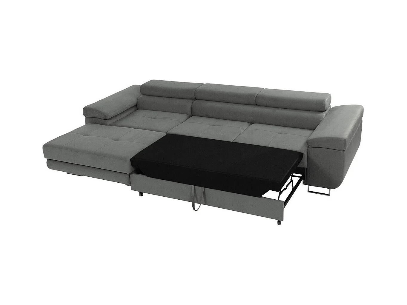 Canapé d'angle Comfivo Eliferu 102, Vert, Fonction de couchage, Boîte de literie, 280cm