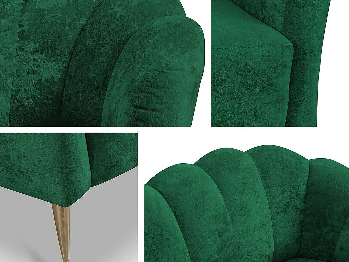 Sofá Providence 151, Función de descanso, Almacenaje, Verde, 16x8x8cm