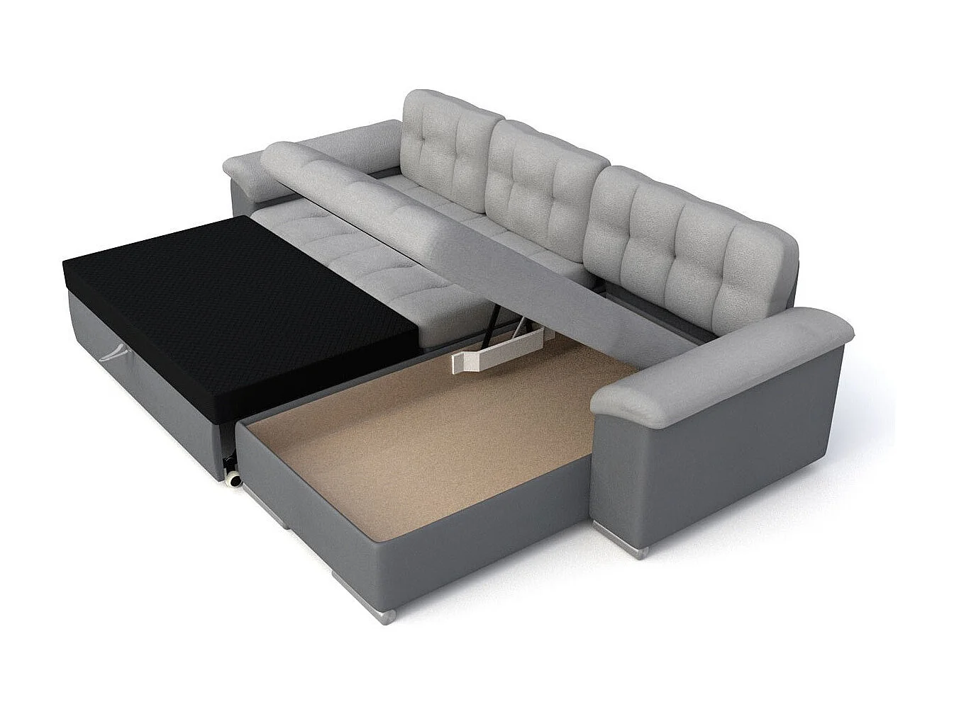 Divano angolare Comfivo Mica II, Verde, Con, 280x160x76cm