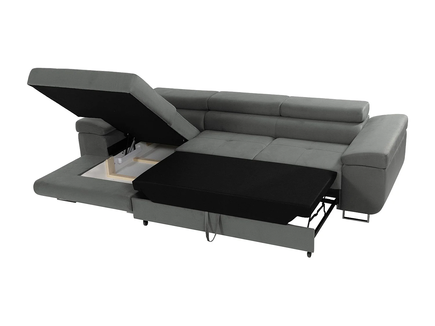 Canapé d'angle Comfivo Vinetum II, Gris, Disponible, 280x170x70cm