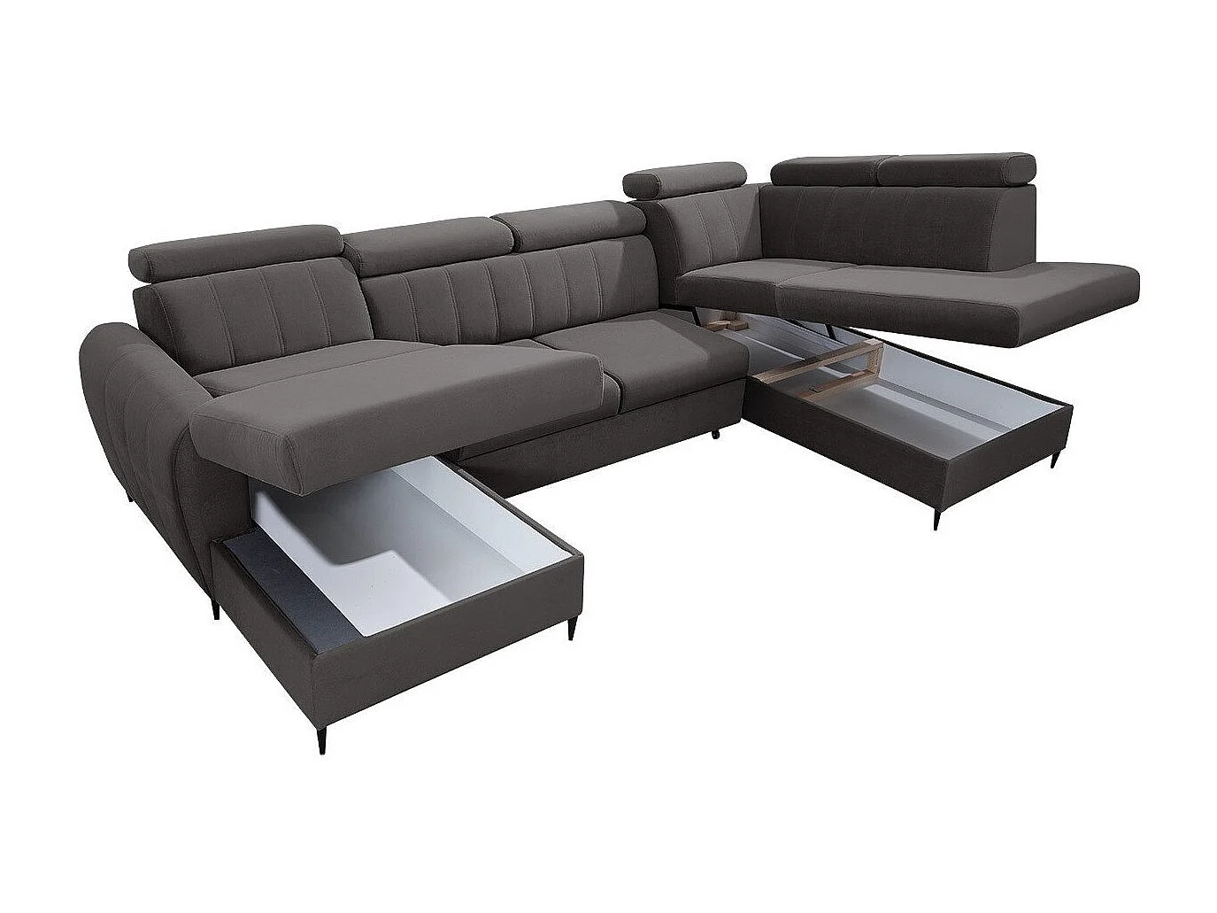 Sofá rinconero Temple 128, Amarillo, Función de descanso, Almacenaje, 355x200x90cm