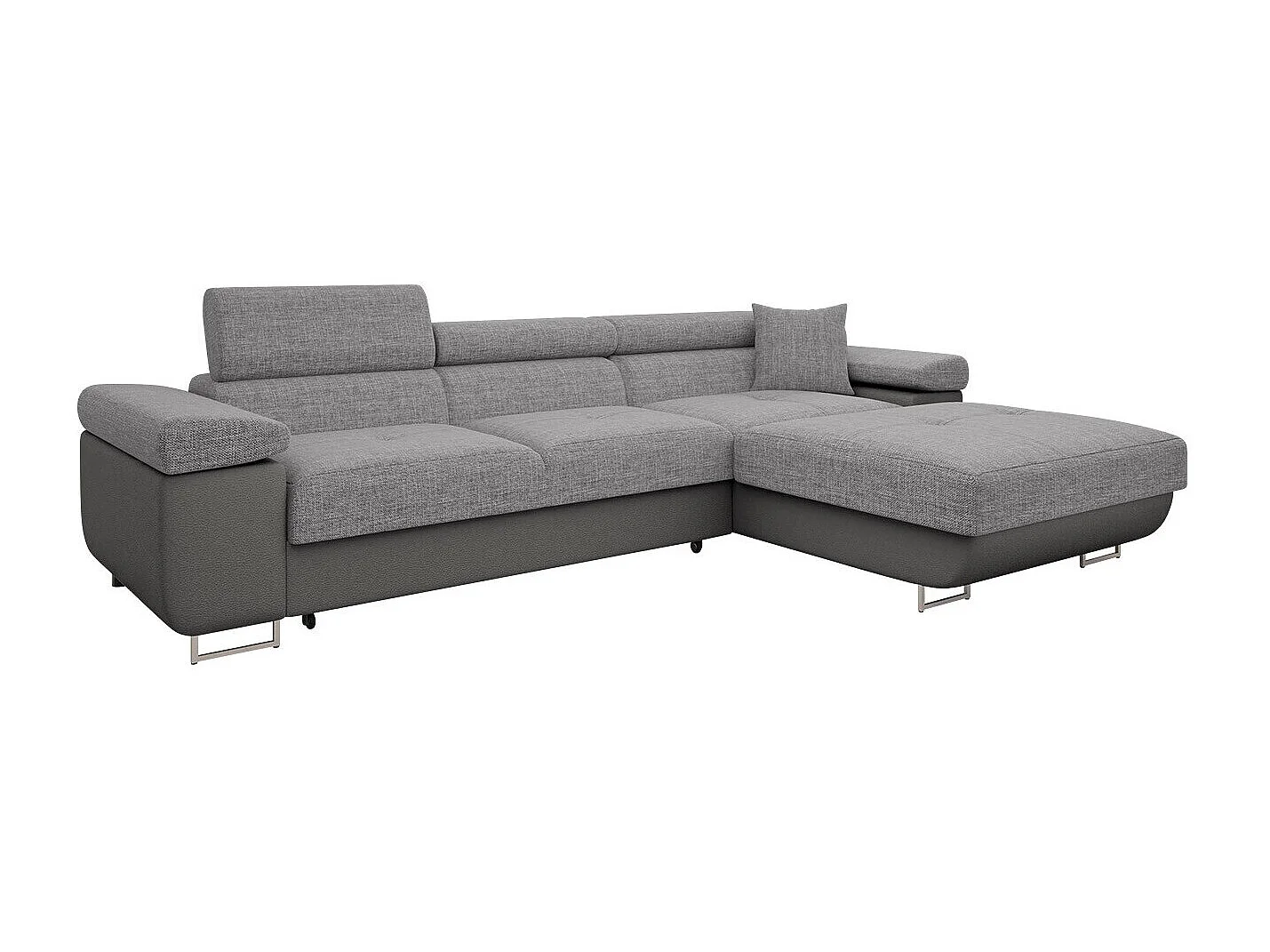 Sofá rinconero Comfivo Eliferu 102, Gris, Función de descanso, Almacenaje, 280x170x70cm