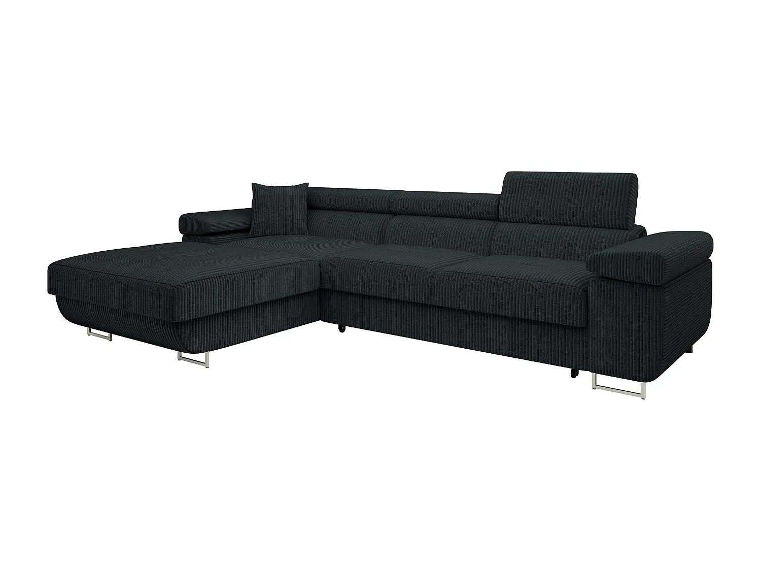 Canapé d'angle Comfivo Vinetum II, Noir, Disponible, 280x170x70cm