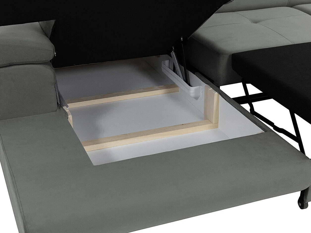 Canapé d'angle Comfivo Vinetum II, Noir, Disponible, 280x170x70cm