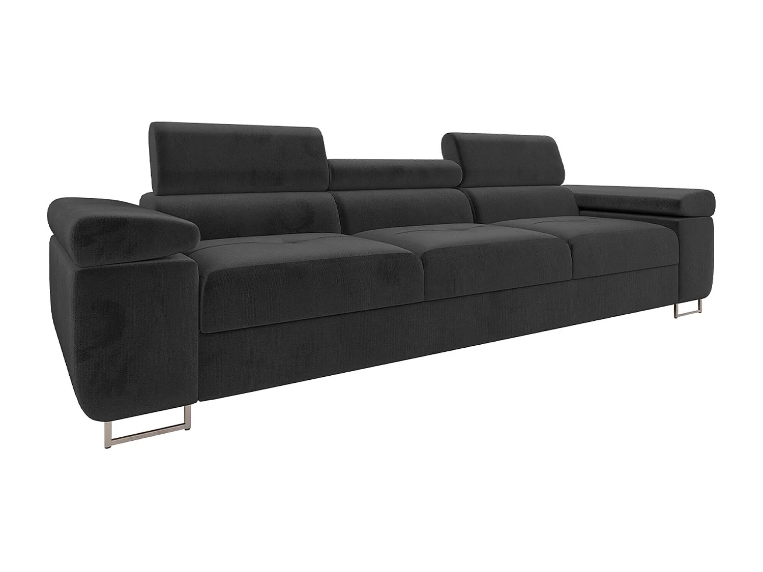 Canapé Comfivo Eliferu 104, Gris, 263x102x70cm, Tissu, Pieds: Métal