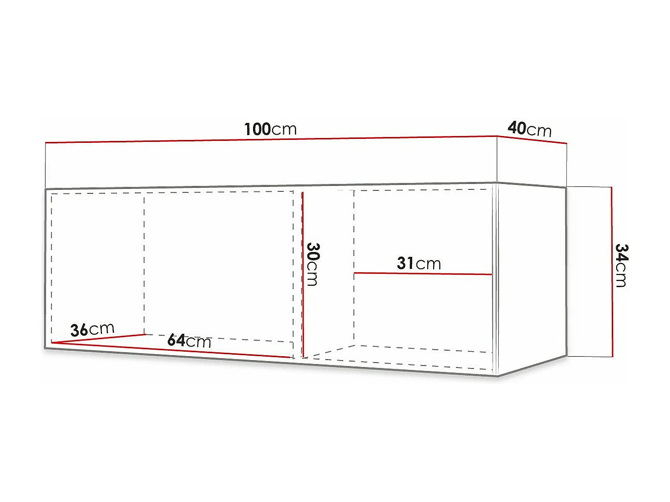 Mueble TV Hartford H101, Negro, Número de puertas: 1.00, 100x34x40cm
