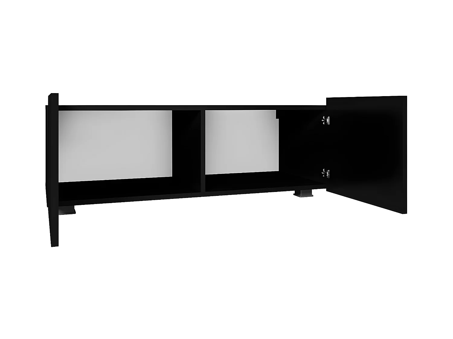 Meuble TV Tivdalu 104, Blanc brillant|Blanc, Le nombre de portes: 2, 100x37x43cm