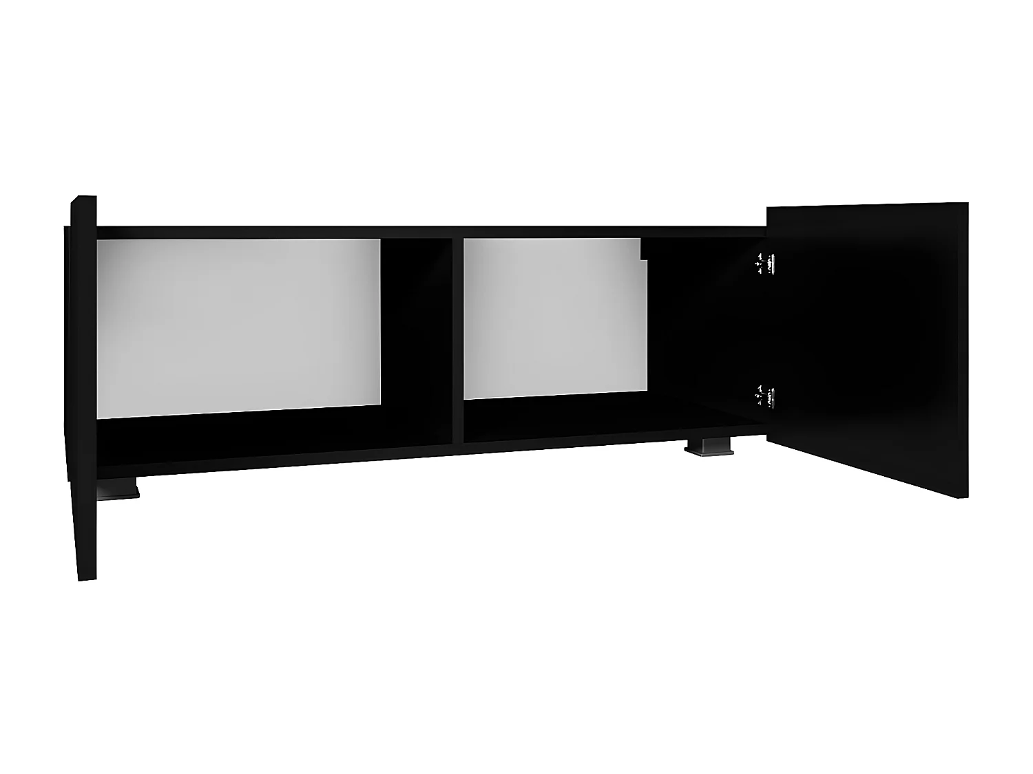 Mobile porta TV Tivdalu 104, Bianco|Bianco lucido, Il numero di porte: 2.00, 100x37x43cm