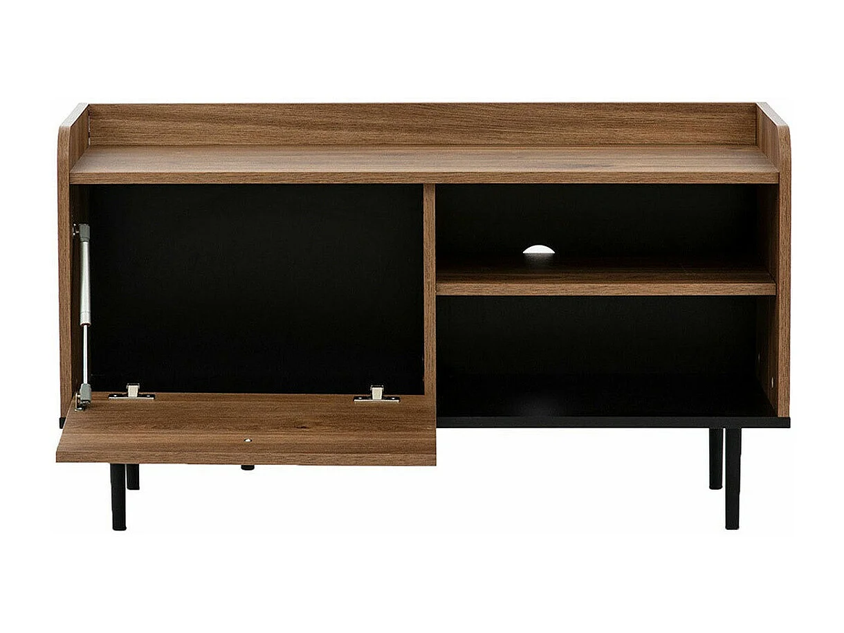 Meuble TV Ferenou 106, Chêne foncé|Noir, Le nombre de portes: 1, 100x57x40cm