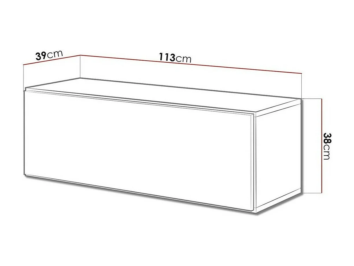 Meuble TV Corbele 100, Noir, Le nombre de portes: 1, 113x38x39cm