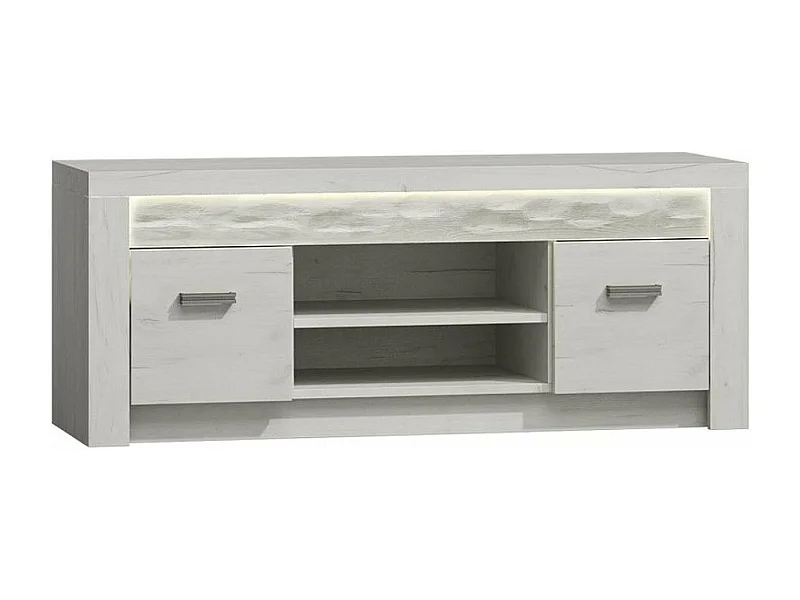 Meuble TV Serfeno 106, Artisanat blanc, Le nombre de portes: 2, 137x53x42cm