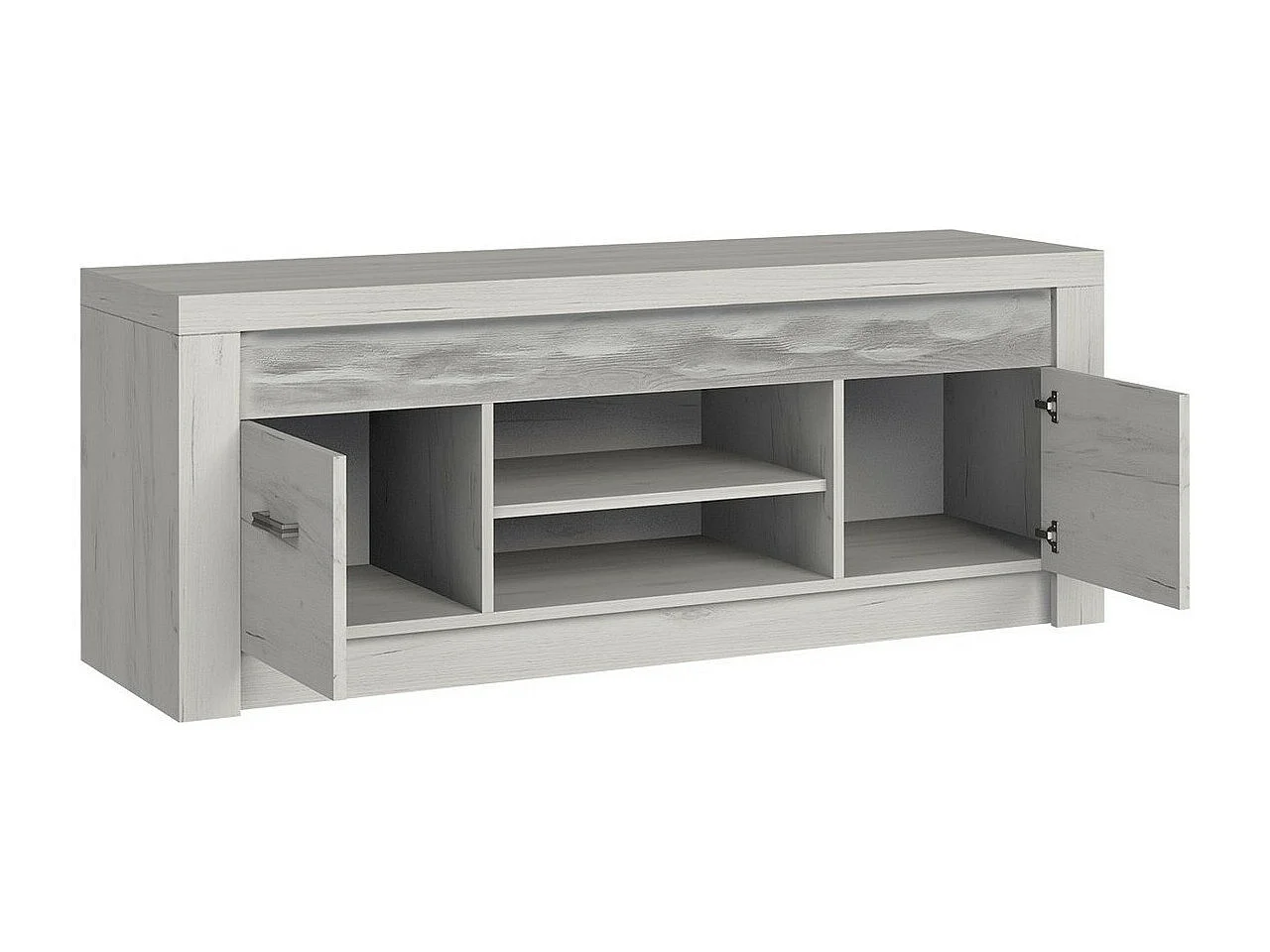 Meuble TV Serfeno 106, Chêne sombre, Le nombre de portes: 2, 137x53x42cm