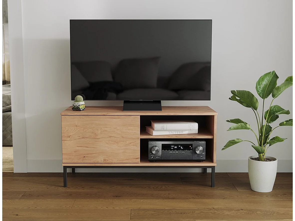 Meuble TV Lomsore 100, Clair bois, Le nombre de portes: 1, 101x50x41cm
