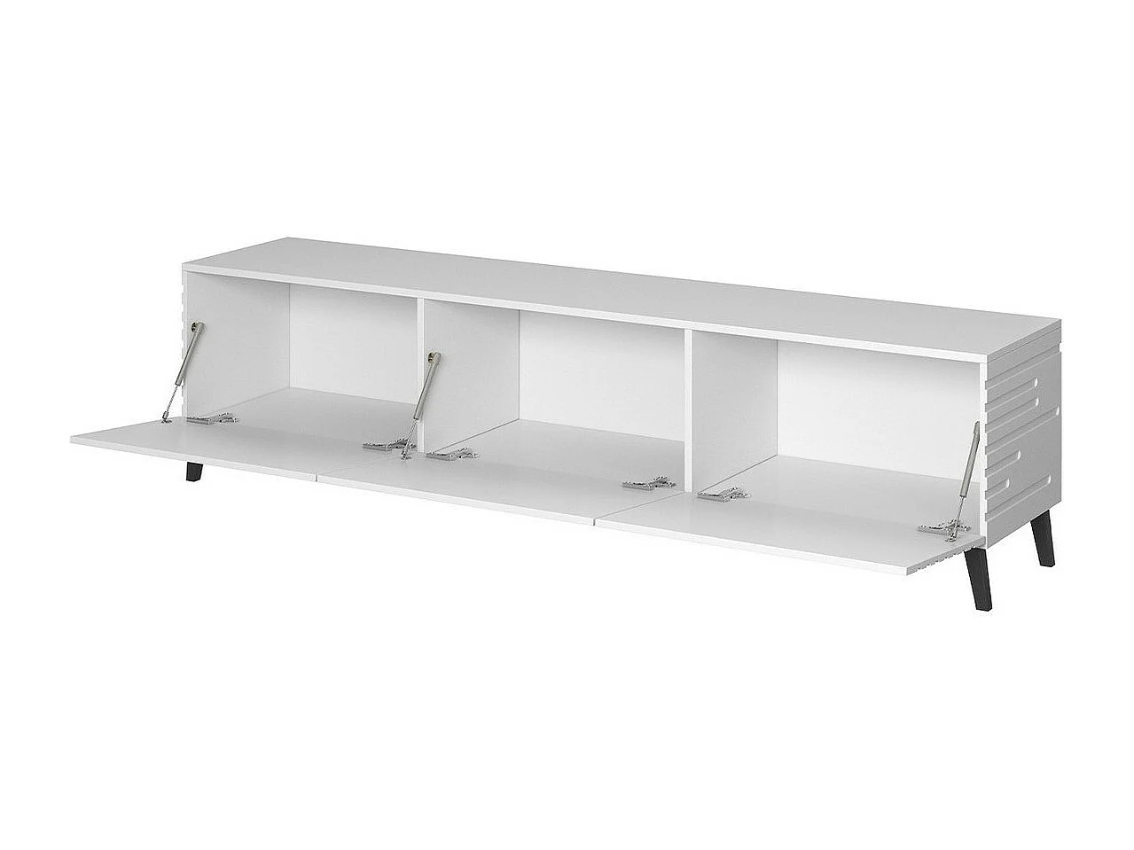 Mueble TV Charlotte 142, Negro, Número de puertas: 1.00, 186x48x40cm