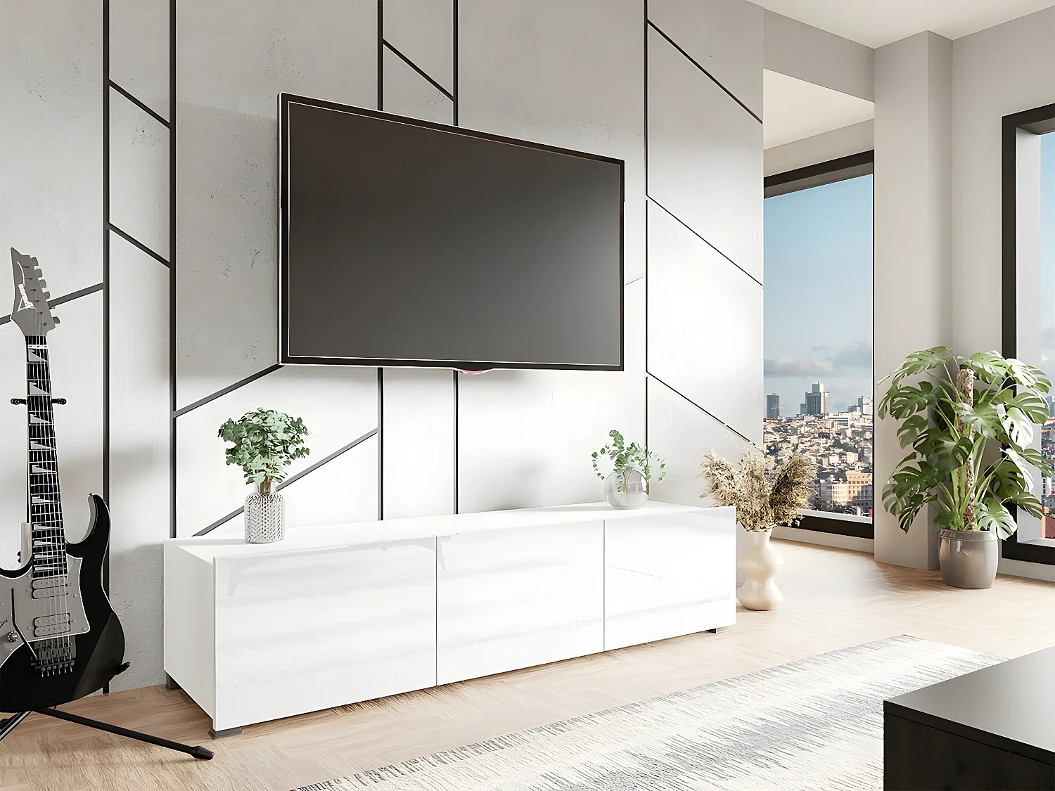 Mesa para TV Providence B103, O número de portas: 3, 150x37x43cm