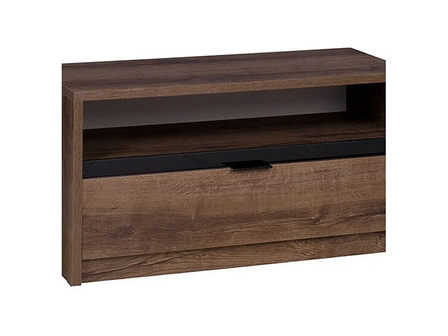 Mueble TV Providence 122, Roble del Monastery|Negro brillante, Número de cajones: 1.00,