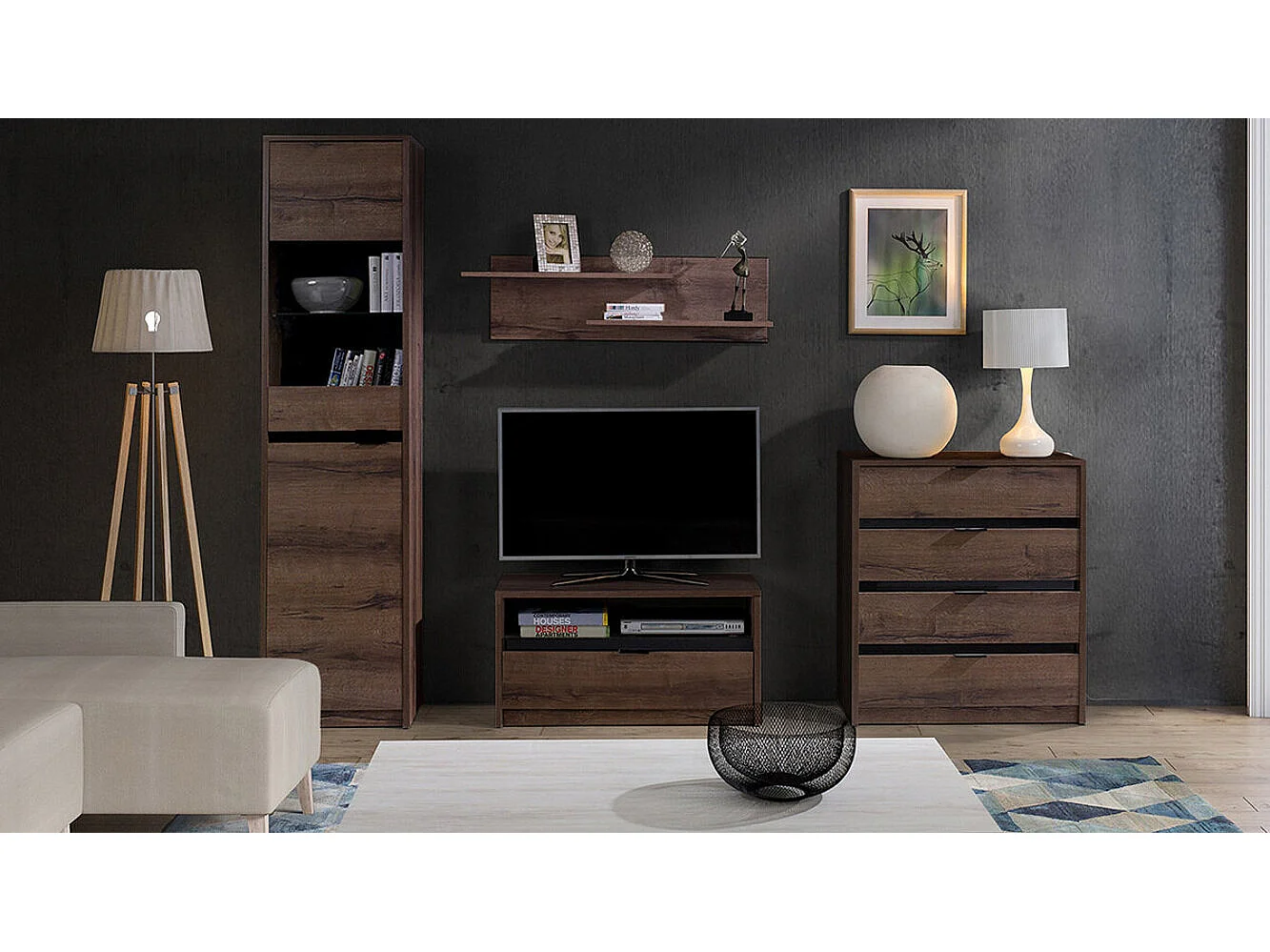 Mesa para TV Providence 122, Número de gavetas: 1, 90x46x40cm