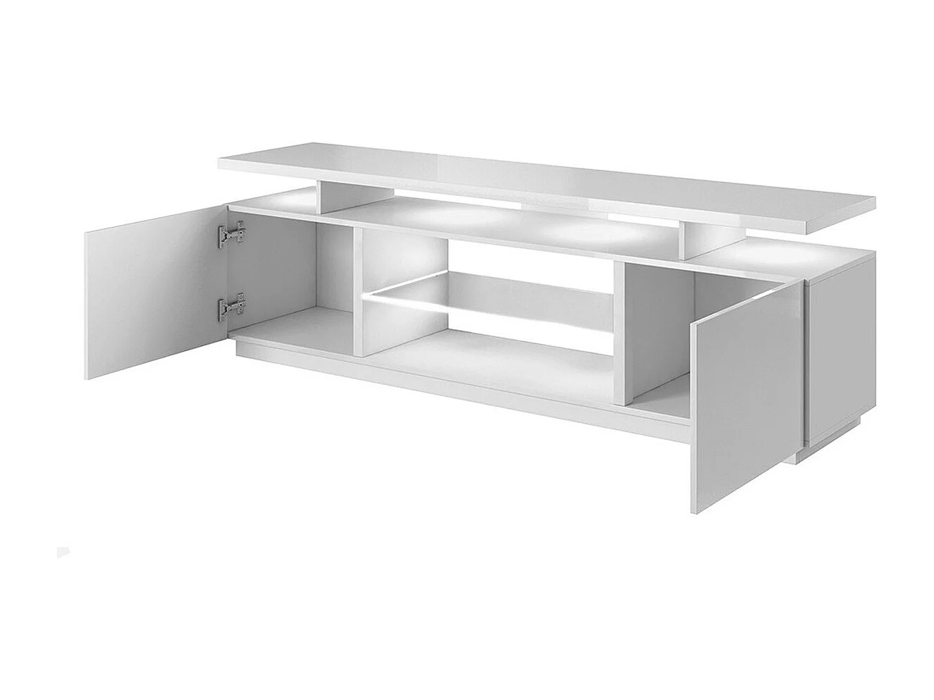 Mueble TV Charlotte 138, Negro brillante|Negro, Número de puertas: 2.00, 180x56x40cm