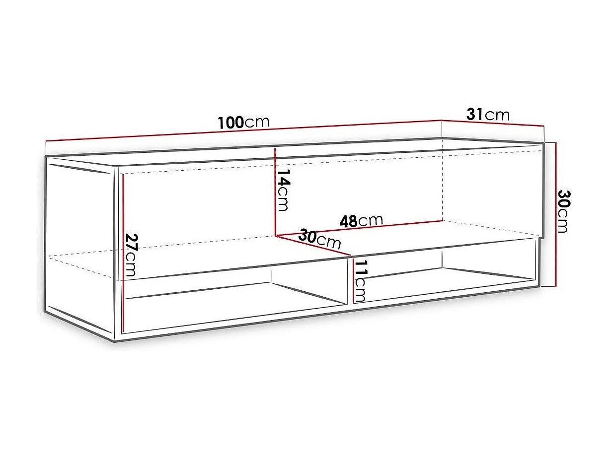 Meuble TV Sarasota 117, Chêne wotan, Le nombre de portes: 1, 100x30x33cm