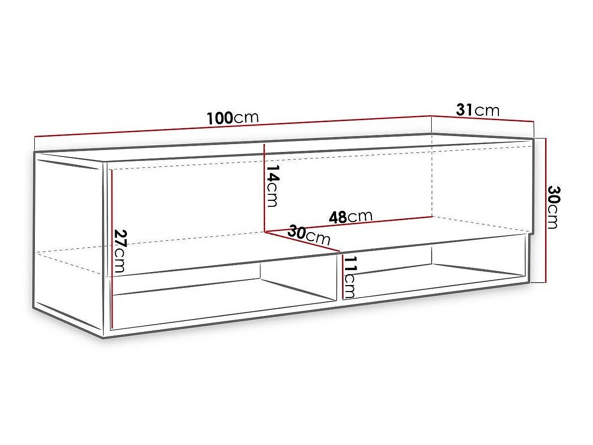 Mueble TV Sarasota 117, Wotan roble, Número de puertas: 1.00, 100x30x33cm