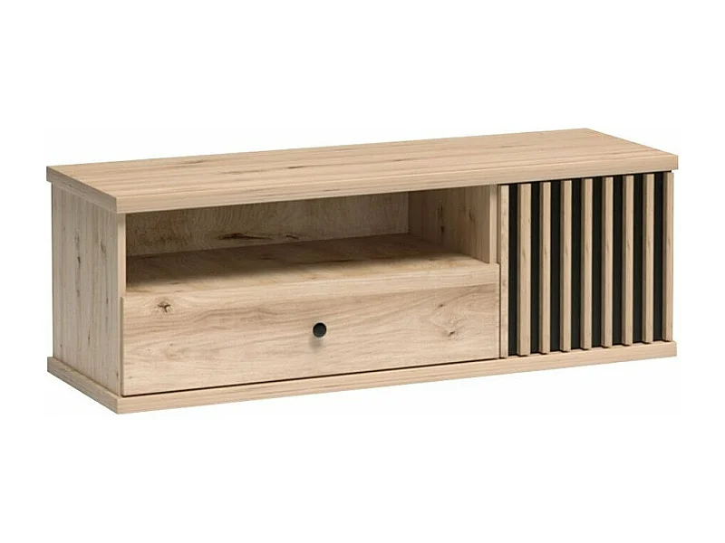 Meuble TV Venmava 106, Chêne Artisan|Noir, Le nombre de portes: 1, Nombre de tiroirs: 1,