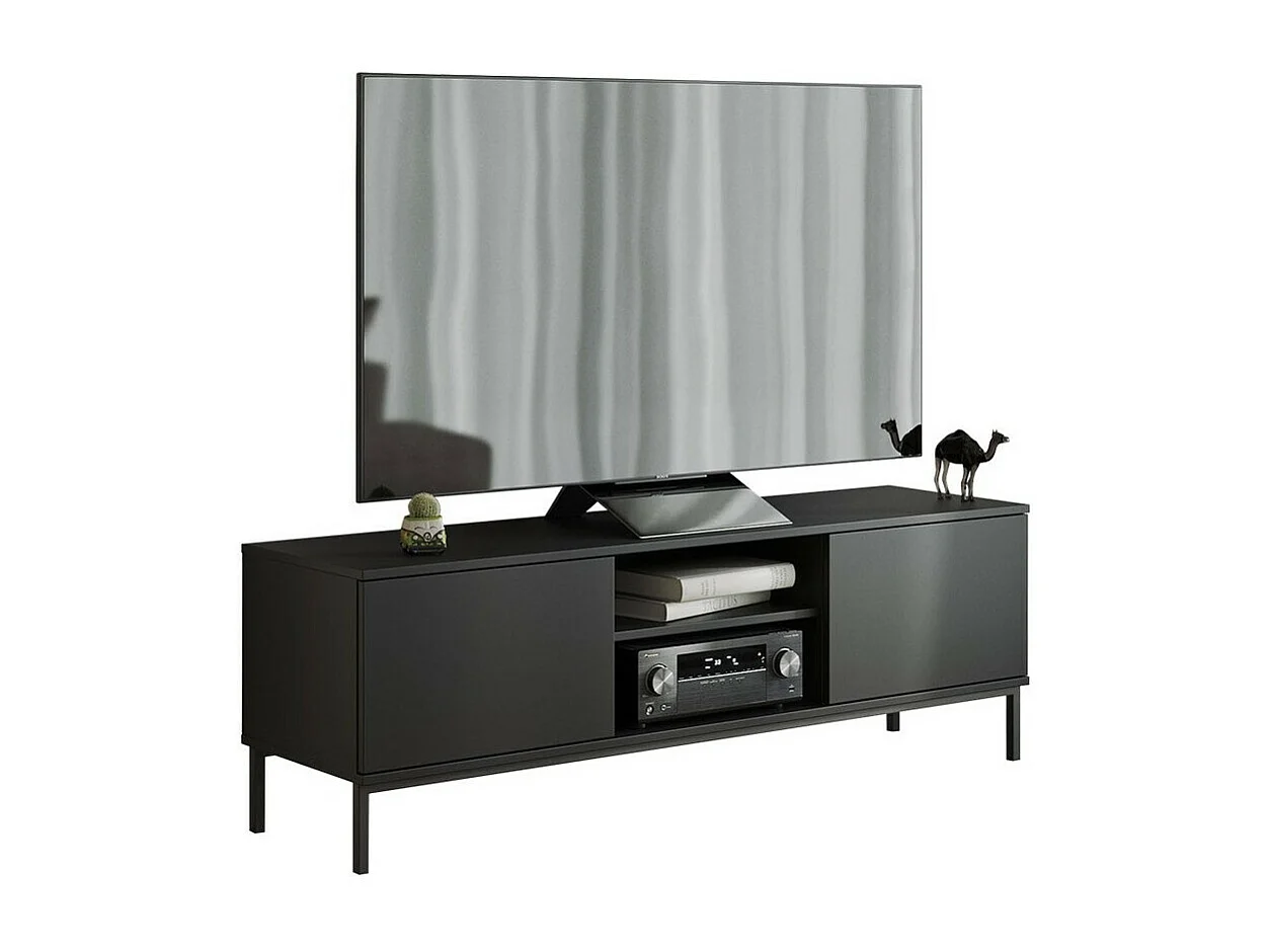 Mueble TV Providence L101, Negro, Número de puertas: 2.00, 150x50x41cm