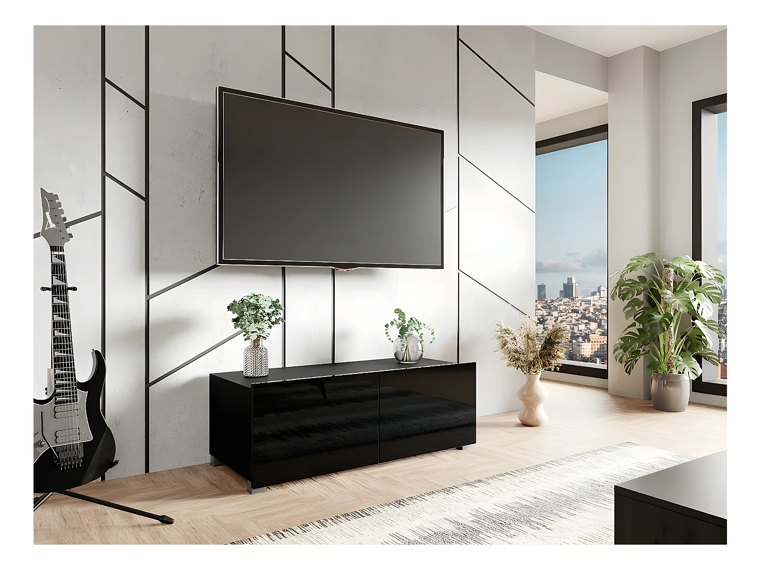 Mesa para TV Providence B104, O número de portas: 2, 100x37x43cm