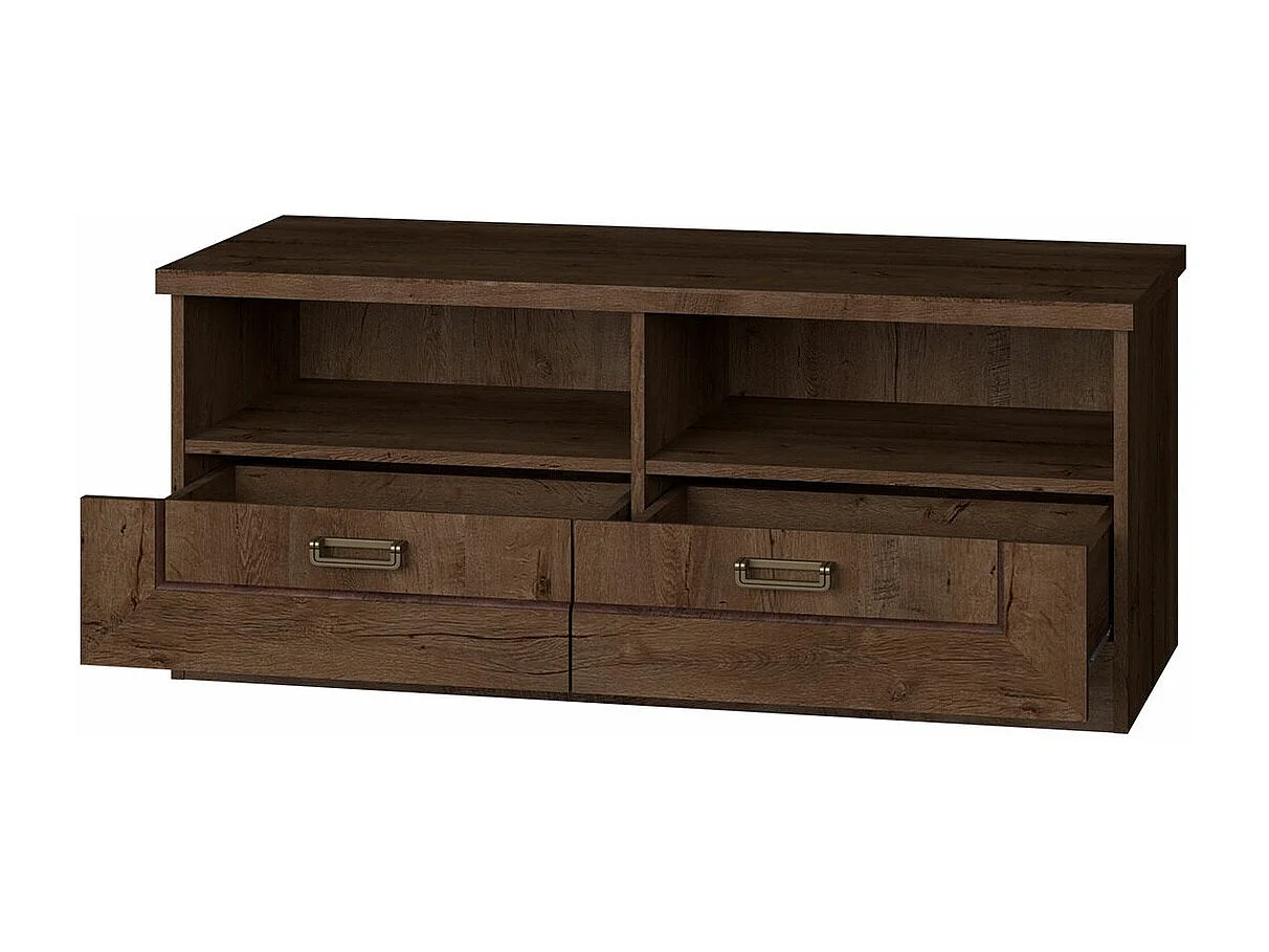 Mobile porta TV Lircava 110, Rovere invecchiato, Numero di cassetti: 2.00, 118x51x50cm