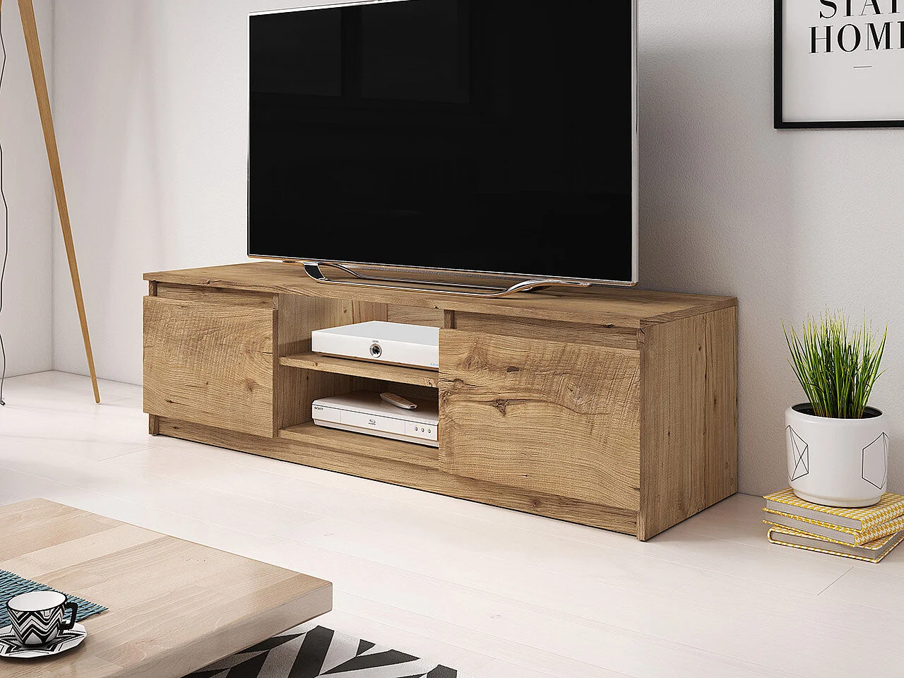 Mueble TV Sarasota 139, Castaña, Número de puertas: 2.00, 120x36x38cm