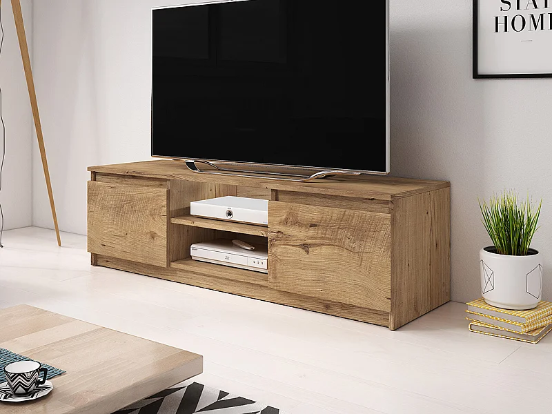 Mueble TV Sarasota 139, Castaña, Número de puertas: 2.00, 120x36x38cm