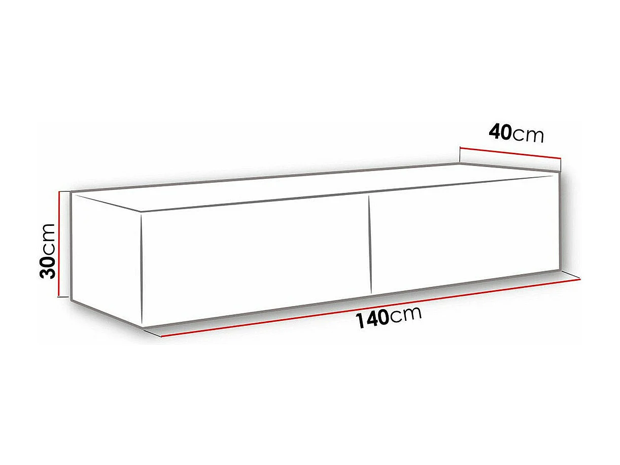 Mueble TV Charlotte A124, Wotan roble, Número de puertas: 2.00, 140x30x40cm