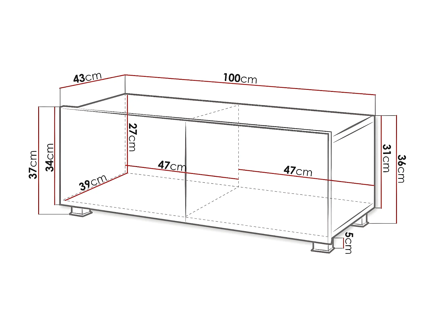 Meuble TV Tivdalu 104, Chêne doré, Le nombre de portes: 2, 100x37x43cm