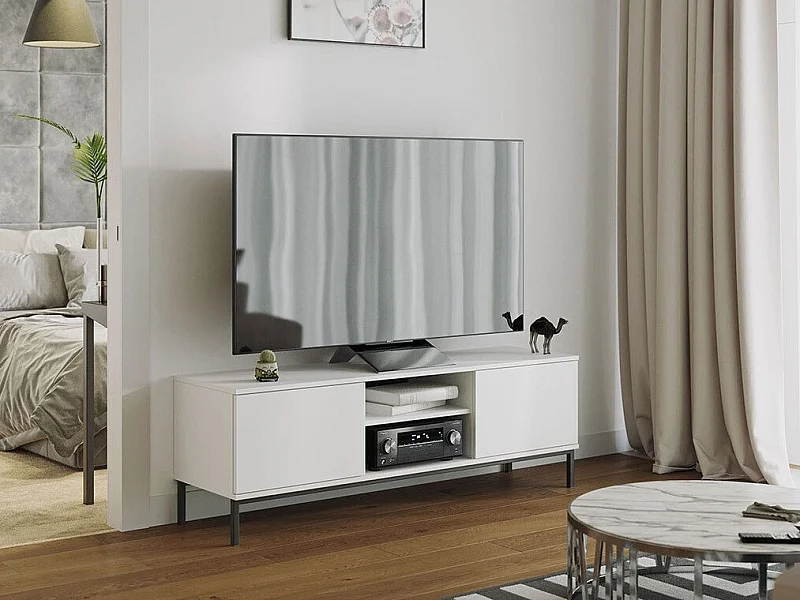 Mueble TV Providence L101, Blanco, Número de puertas: 2.00, 150x50x41cm
