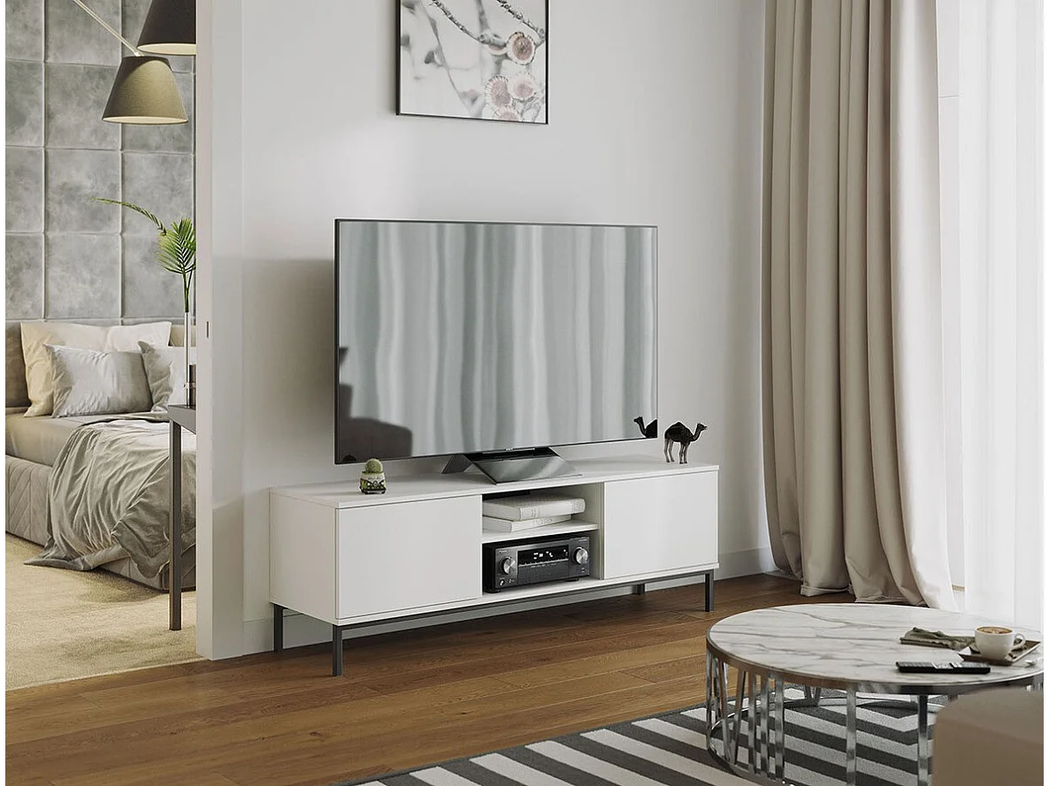 Mueble TV Providence L101, Blanco, Número de puertas: 2.00, 150x50x41cm