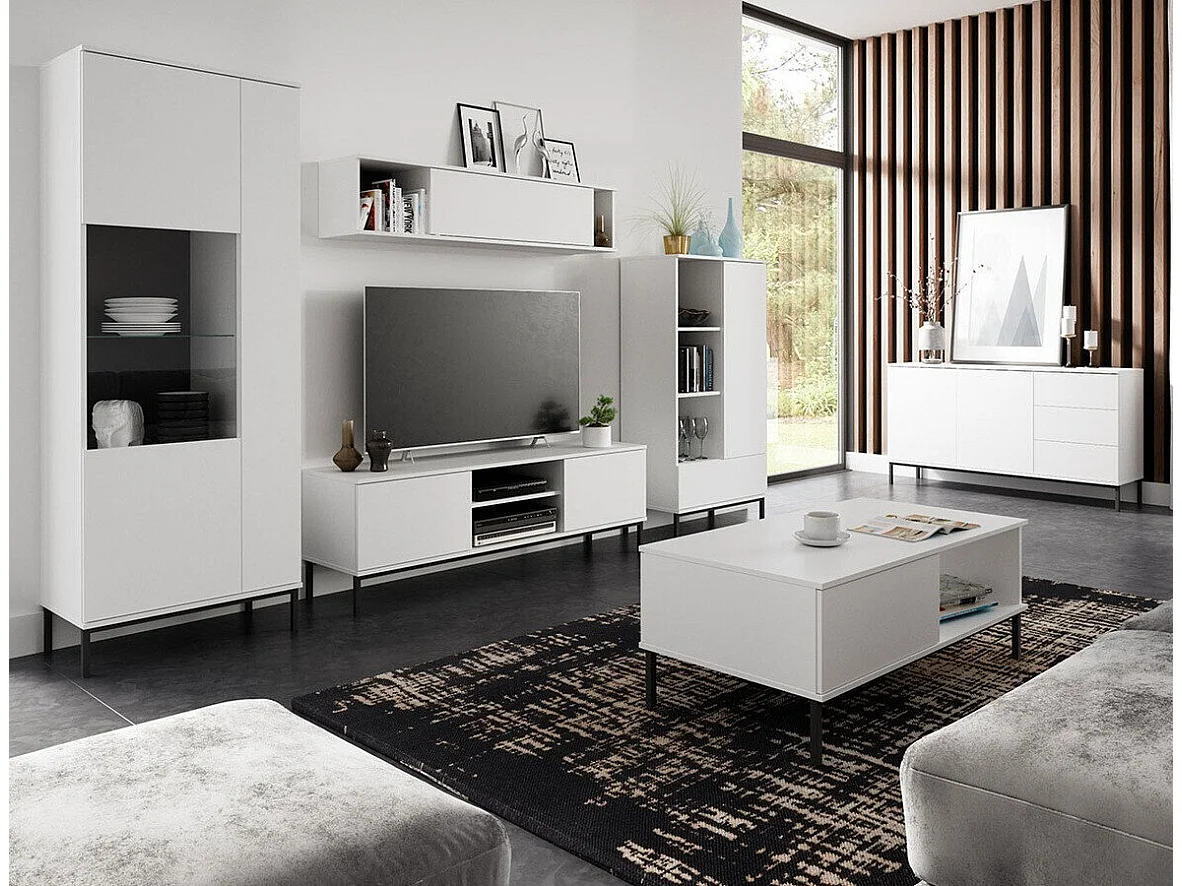 Mueble TV Providence L101, Blanco, Número de puertas: 2.00, 150x50x41cm