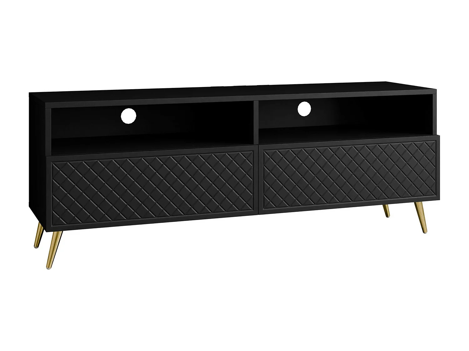 Meuble TV Comfivo 487, Noir, 150x57x42cm