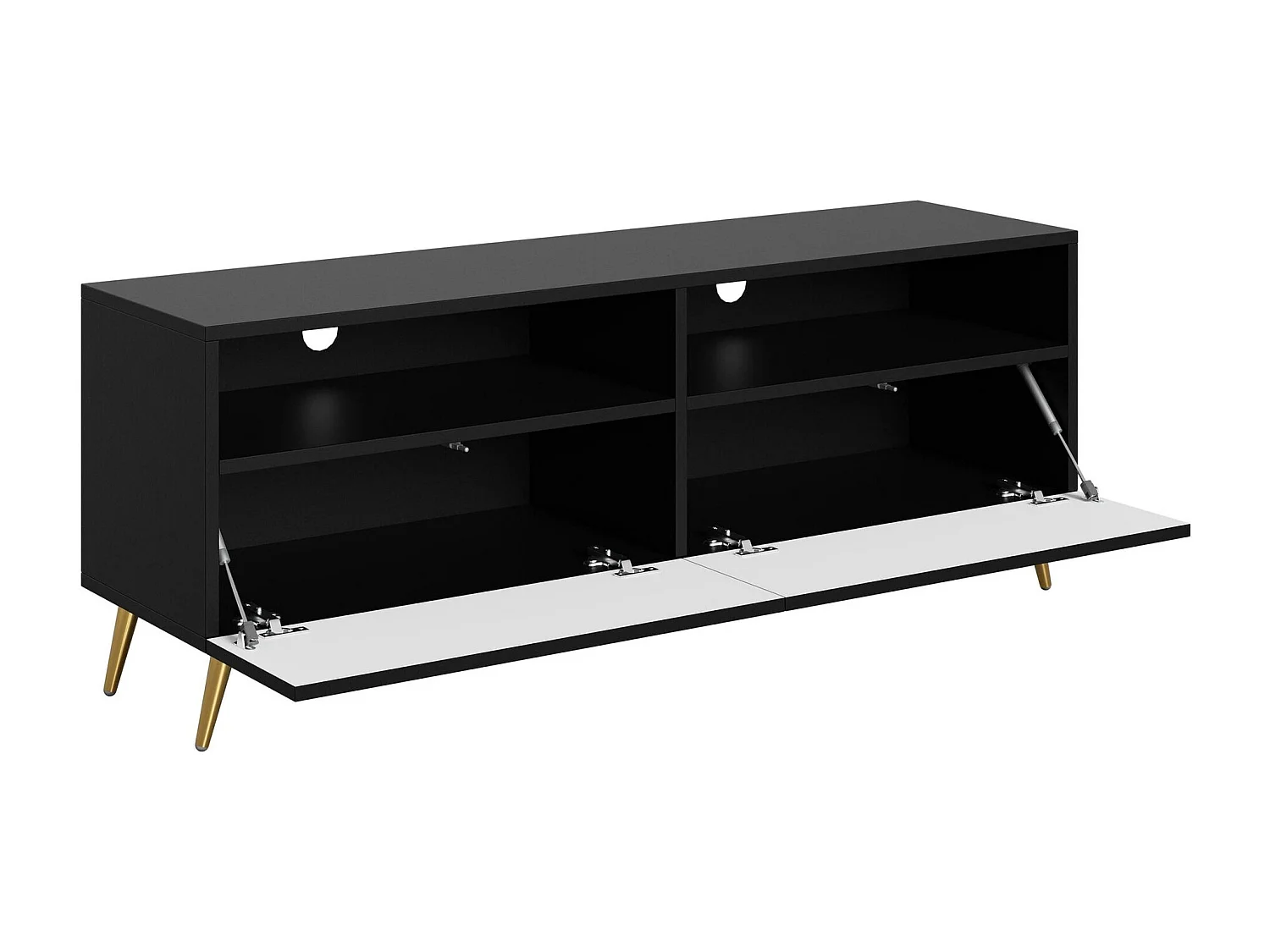 Meuble TV Comfivo 487, Noir, 150x57x42cm