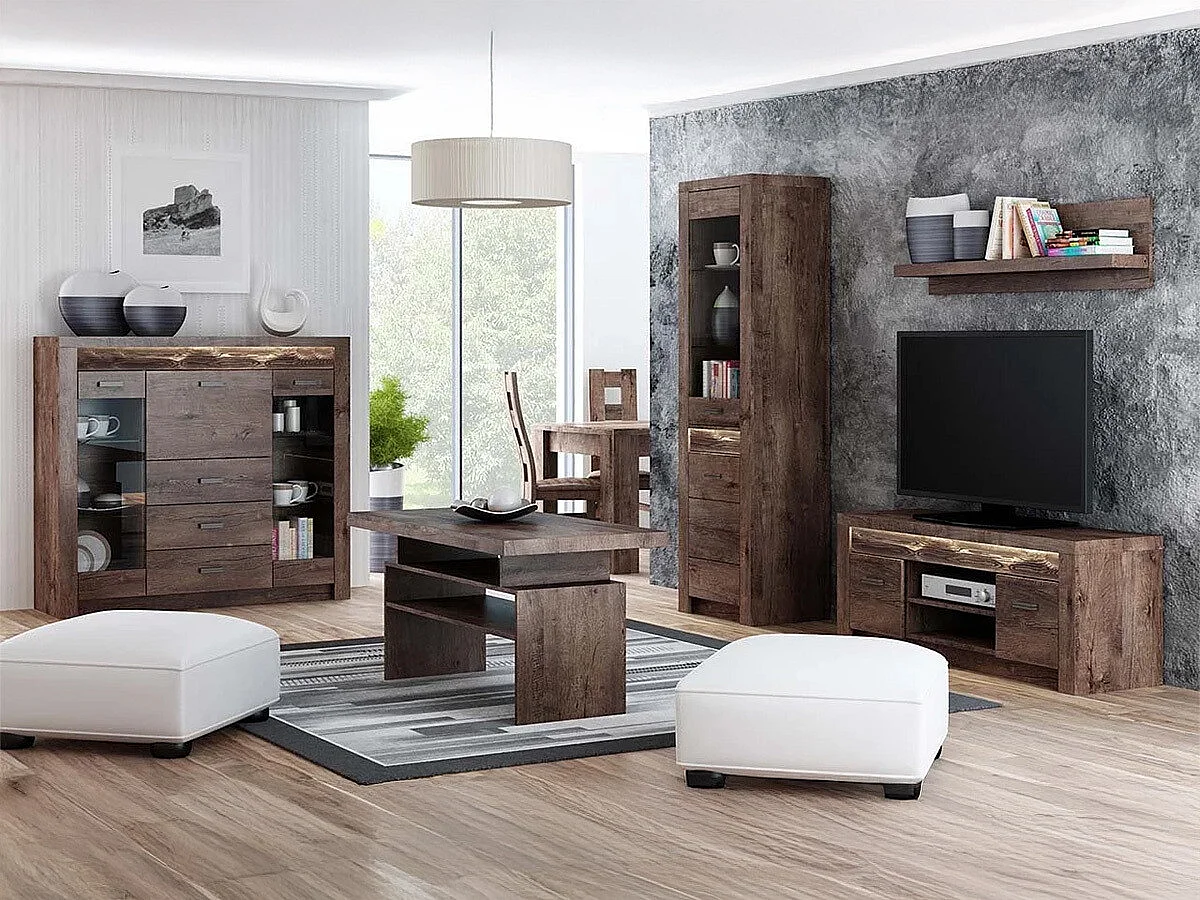 Mueble TV Stanton C106, Fresno oscuro, Número de puertas: 2.00, 137x53x42cm