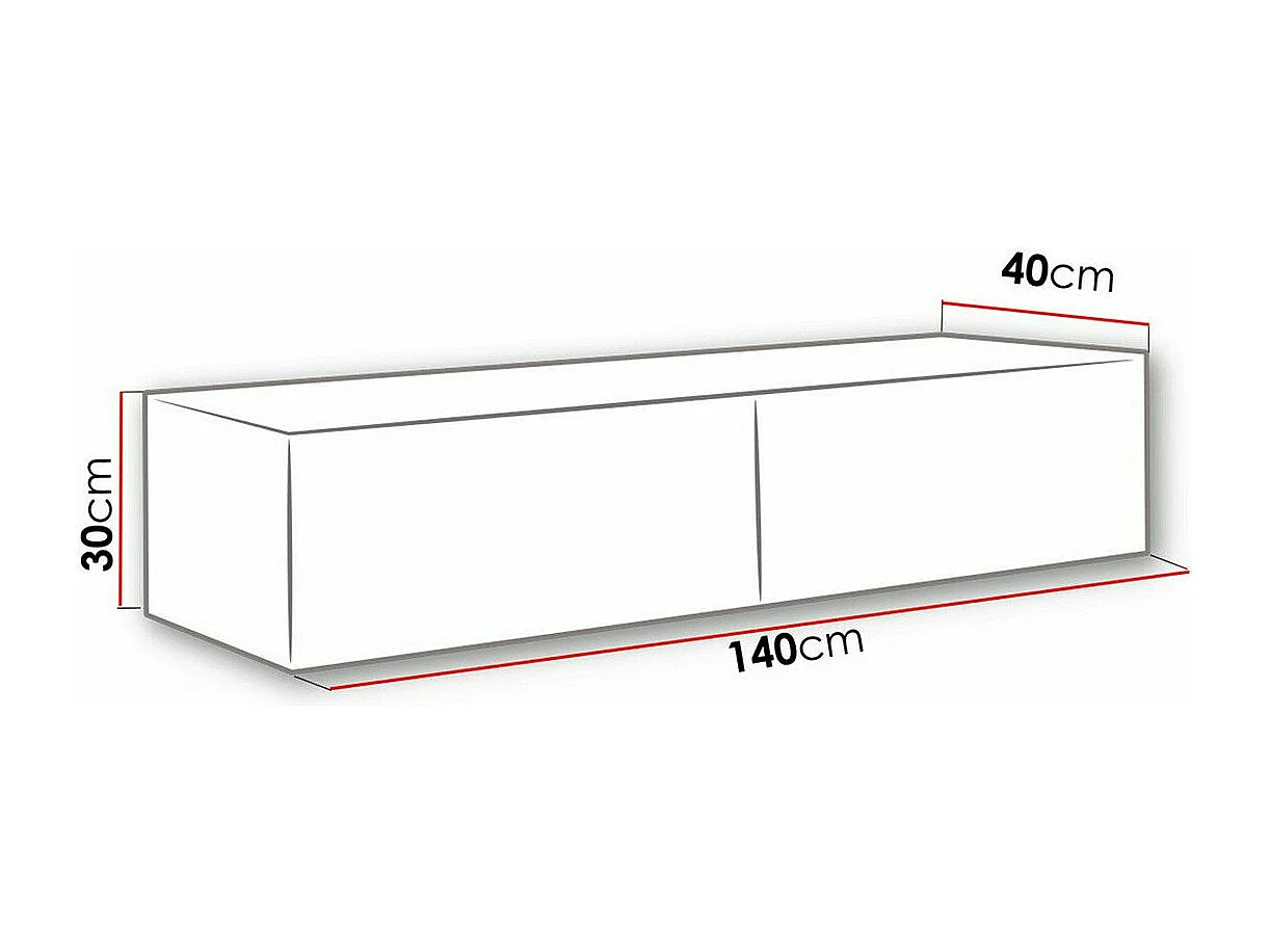 Mueble TV Charlotte A124, Wotan roble|Negro, Número de puertas: 2.00, 140x30x40cm