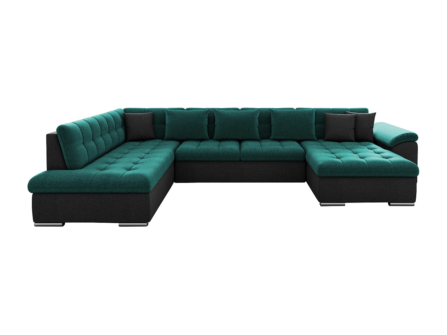Canapé d'angle Comfivo Gemma II, Vert, Disponible, 348x205x76cm