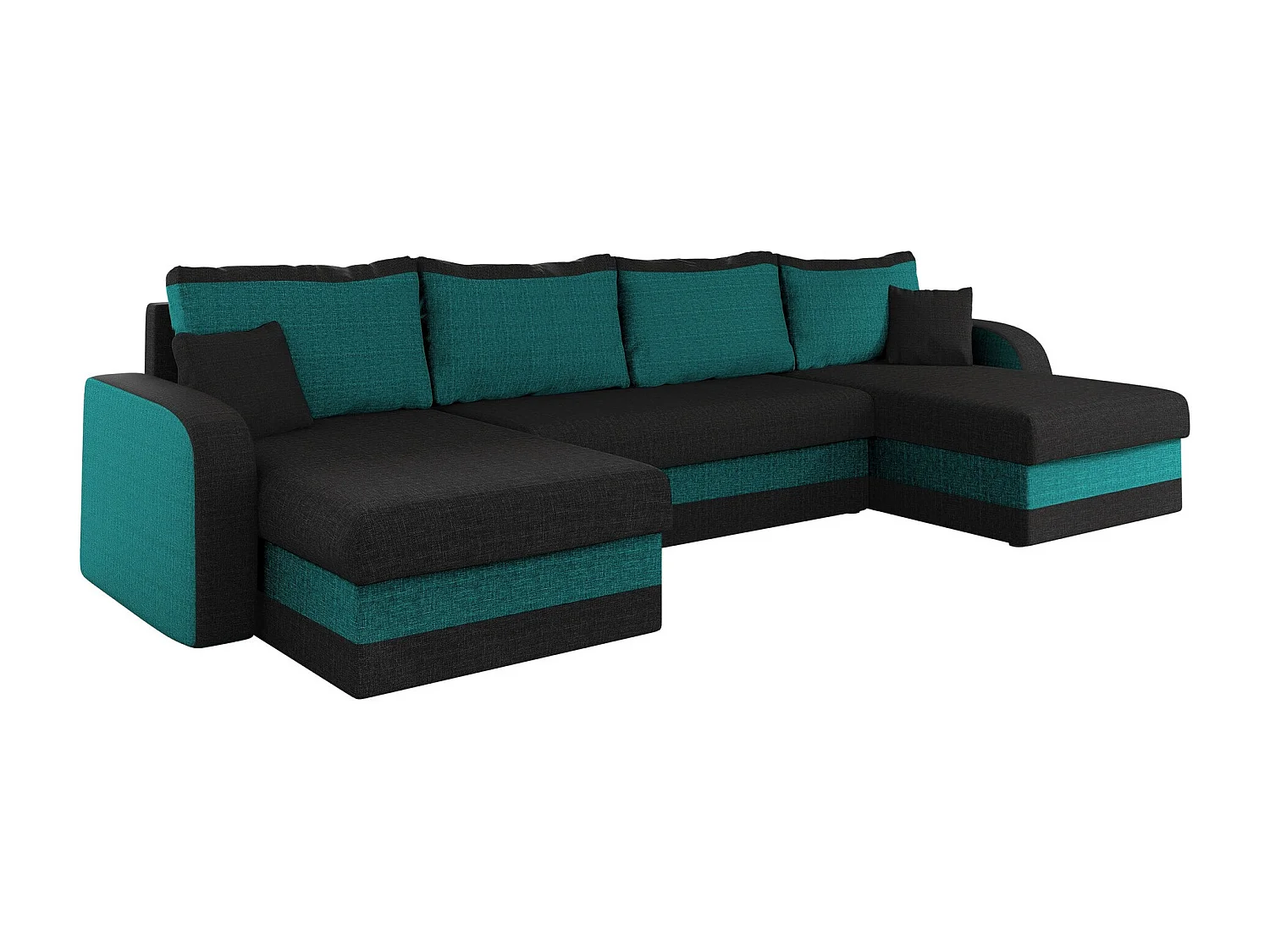 Canapé d'angle Comfivo 297, Vert, Fonction de couchage, Boîte de literie, 304x140x80cm