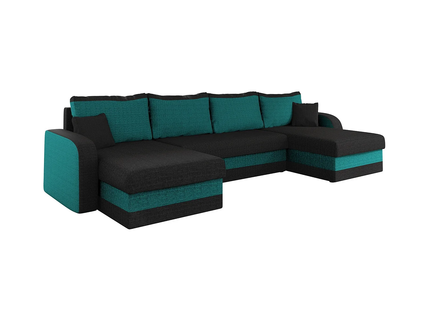 Canapé d'angle Comfivo 297, Vert, Fonction de couchage, Boîte de literie, 304x140x80cm
