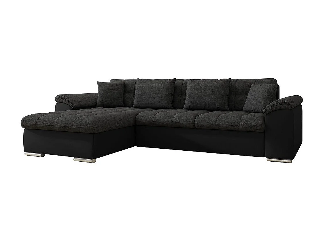 Sofá rinconero Comfivo 107, Gris, Función de descanso, Almacenaje, 280x160x76cm